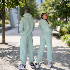 Ensemble survêtement unisexe personnalisable 3D hiver, pantalon de jogging et sweat à capuche, grande taille, polaire légère - Product Image 6