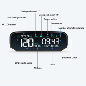 X100 universel voiture HUD tête haute affichage jauge charge solaire numérique GPS compteur de vitesse survitesse alarme <span class=keywords><strong>Distance</strong></span> altitude affichage - Product Image 3