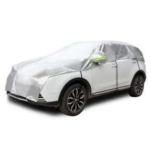 Half car cover all weather car body covers outdoor indoor for all season waterproof dustproof uv resistant snowproof