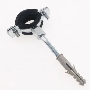 Wall Mount Pipe Clamp With Screw Metal Pipe Supporting Perforated Clamps Carpenter Tools