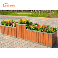 Jardinière rectangulaire grande et durable en aluminium thermolaqué, écologique, pour jardin extérieur et maison