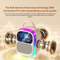 Enceinte Karaoké Portable K86 RGB 10W Sans Fil avec Écran Tactile et Deux Microphones pour Fêtes à Domicile