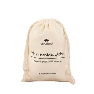 לוגו מותאם אישית לשימוש חוזר מתנה שקית שרוך כותנה לקניות מכולת אופנה אישית אורגנזה פאוץ מחרוזת בד - Product Image 4