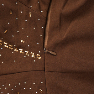 H&D S10951 2025 Nuovo Stile Abito Africano in Poliestere con Strass e Cintura, Maniche Lunghe - Product Image 5