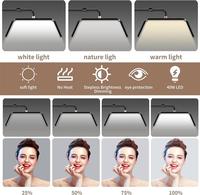 Lampe à cils demi-lune 26 pouces 36W professionnelle pliable en 3 sections, bicolore 3200K-5600K pour salon de cils et éclairage vidéo en direct