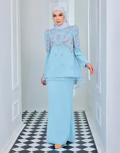 Hot Selling Moden Plus Size Baju Kurung Fashionable Abaya Muslim Dress For Traditional Muslim Clothing
