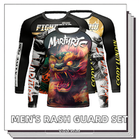 Ensemble Rashguard et Leggings de Compression Anti-UV à Manches Longues pour Hommes, Conception OEM Personnalisée par Sublimation