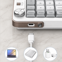 Clavier sans fil double mode AN-800 à touches mécaniques, rechargeable USB-C avec bouton de volume pour ordinateurs portables Windows et Mac