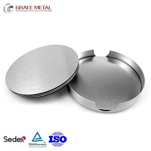 लोगो स्थिर व्यक्तिगत स्टेनलेस स्टील मोनोग्राम चमकदार वर्ग गोल विभिन्न आकार धातु कोस्टर - Product Image 1