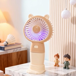 Ventilateur portable à main avec lumière LED, batterie rechargeable, moteur DC 2W pour utilisation en extérieur - Product Image 4