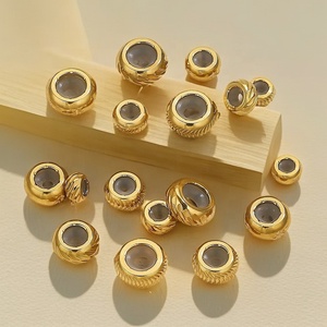 Adjustable Slider Spacer <b>Beads</b> | 18K PVD Gold Plated Stainless Steel <b>Large</b> Hole Stopper <b>Beads</b> for DIY Bracelet Necklace Making - Product Image 4