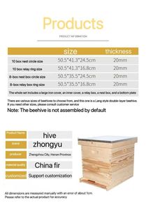 Apicultura 3 capas apicultura madera de pino chino abeja colmenas caja Langstroth colmena 10 Marco colmena caja - Product Image 4
