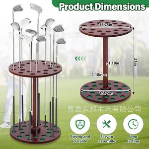 Support de rangement transfrontalier en bois pour clubs de golf, support de rangement pour queues de billard, étagère multi-trous sur pied, présentoir pour clubs - Product Image 4