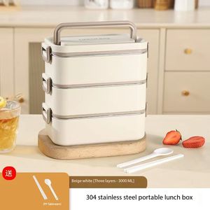 High Capacity Insulated Stainless Steel Bento Lunch <b>Box</b> Compartment Sealed Leakproof Tiffin with Cutlery and <b>Storage</b> Features - Product Image 6