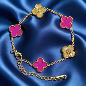<span class=keywords><strong>Bracelet</strong></span> de luxe tendance en acier inoxydable 18K, double face, trèfle à quatre feuilles gravé au laser, <span class=keywords><strong>diamant</strong></span> et pierre naturelle, pour soirée - Product Image 6