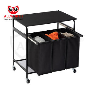 Carro de almacenamiento silencioso de metal de 3 niveles de altura ajustable de diseño simple de gran oferta con caja pequeña en el lateral - Product Image 2