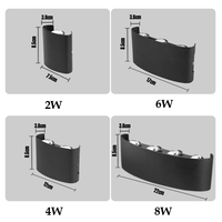 Applique Murale d'Intérieur Blanc Chaud 6W à Montage en Saillie pour Maison Hôtel, Applique Murale Extérieure/Intérieure en Plastique/Applique Murale LED