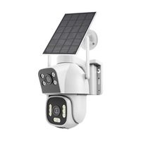 Caméra de sécurité solaire 4MP HD AOV à double objectif 4G pour extérieur, faible consommation d'énergie, CCTV avec surveillance à distance mobile