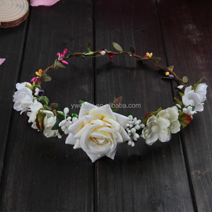 La corona floreale della corona delle donne lascia la fascia del fiore con il nastro regolabile - Product Image 3