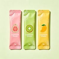 Bolsa con Logotipo Personalizado para Sobres de Electrolitos, Bolsa de Embalaje para Suplementos Vitamínicos en Polvo de Matcha, Bolsa de Gel con Sellado Trasero