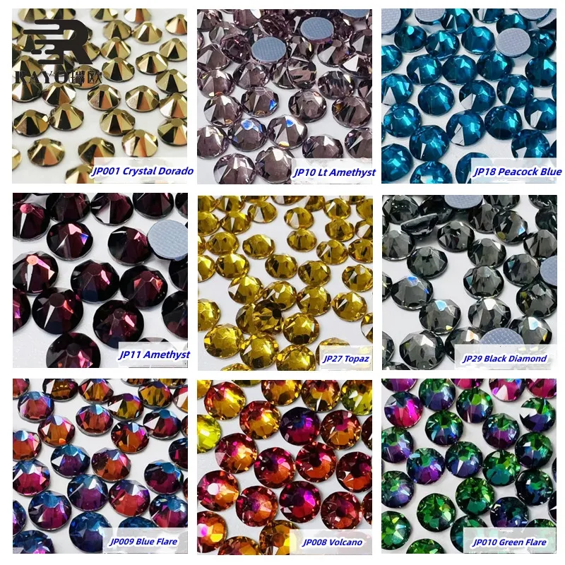 JP Top Grade Hotfix Rhinestones Bulk Different Sizes And Colors For For Cheer leading Uniforms
