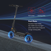 Yüksek güçlü e-scooter 1000w avrupa ayakta çift motorlu kick elektrikli scooter yetişkin için güçlü