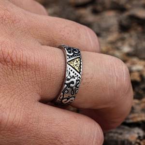 Anillo de Acero Inoxidable con Diseño Creativo del Ojo de Horus, Faraón Egipcio, Amuleto Udjat, para Uso Diario, para Hombre y Mujer, Venta al por Mayor - Product Image 4