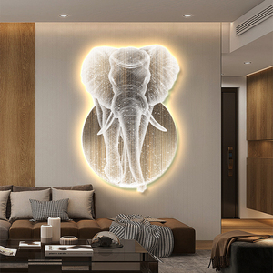 Éléphant led lumière murale salon lumière luxe suspendu photo chambre couloir mur porche peinture décorative créative murale - Product Image 2