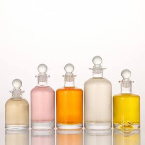 Botellas de vidrio blanco cilíndricas de gran capacidad 100mL 200ml 250ml 300ml y 500ml grandes con tapón de corcho para difusor de láminas - Product Image 2