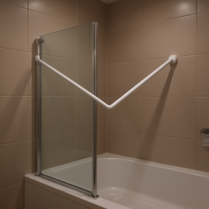 Barre de douche Zena Line à 2 côtés, 80-80 cm, fixation d'angle pour salle de bain - Product Image 3