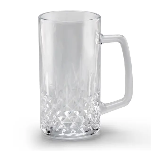 Fair Price Glassware Large Stock Custom Beer Mugs Transparent Glasses Drinking Water Glass Beer Mug With Handle