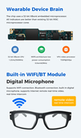 Lunettes vidéo multifonctionnelles 1080P avec caméra Wi-Fi pour diffusion en direct
