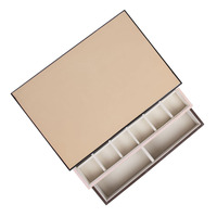 Boîte de rangement à bijoux en bois à double couche, boîte organisatrice de bijoux de luxe multi-compartiments pour bagues, colliers, bracelets