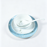 Service de table en céramique pour la maison – Bols et assiettes en porcelaine blanche haute température – Cadeaux de mariage et de déménagement