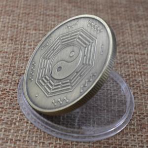 प्राचीन कांस्य भारत देवी लक्ष्मी सिक्के चीनी फेंग शुई मिथक जानवर भाग्यशाली पुराने तांबे का सिक्का - Product Image 3