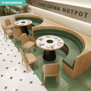 Muebles de restaurante comercial de gama alta de lujo Nueva mesa de olla caliente Diseño moderno para uso en comedor Juego de mesa de restaurante - Product Image 1