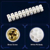 Bloc de bornes isolé en plastique de type U fixe en laiton X3-3012 380V 12 trous à insertion droite
