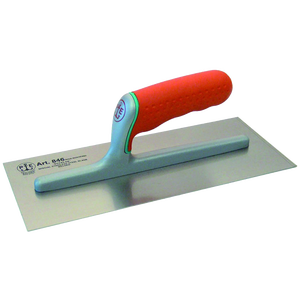 ECCELSA '848' SMOOTH PAVAN <b>TROWEL</b> 20x8 cm Carbon Steel and <b>Plastic</b> Blade with Wood Handle for DIY Margin Troweling - Product Image 1