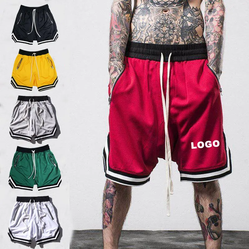 Custom logo print mesh basketball shorts men summer sport athletic running shorts gym sweat plus size men's shorts short for men