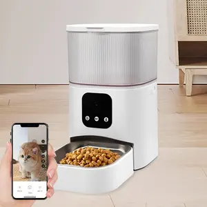Pet malzemeleri amazon sıcak satış akıllı kamera ile mama besleyici otomatik kedi köpek besleyici ile paslanmaz çelik kase dağıtıcı