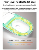 Siège de toilette intelligent en céramique avec bidet automatique, chauffage intégré, cuvette carrée, réservoir d'eau intégré, fixation au sol, siphon en S, capteur de pied