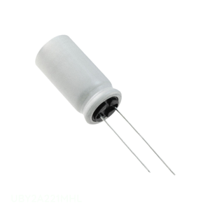 Distribuidor Autorizado, Condensador Radial de Aluminio UBY2A221MHL de 220 uF, 20%, 100V, con Orificio Pasante - Product Image 1