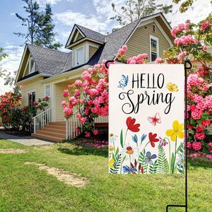 Xin Chào Mùa Xuân 12x18 Inch Hai Mặt Vườn Cờ Thanh Lịch Ngoài Trời Sống <span class=keywords><strong>Polyester</strong></span> Clover Cảm Thấy Trang Trí Cờ Cho Sân - Product Image 5