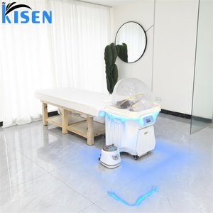 Kisen Portable Salon <b>Table</b> with Shampoo Basin Head Therapy <b>for</b> Barbershop Use Pipeless Design with 2 Water Tanks <b>Wheels</b> Light - Product Image 1