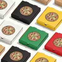 Großhandel Anpassbare Mini Schwarze Pizzabox-Verpackung Recycelbare Kraftpapier Selbstaufrichtende Boxen mit Eigenem Logo Kartonbox