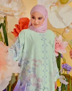 SIPO Fashion Baju Muslim wanita desain baru Baju Muslim pakaian Muslim Abaya Lengan Panjang Baju Kurung Malaysia