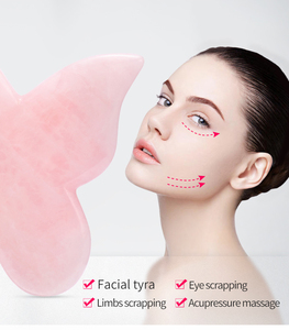 หินหยกธรรมชาติสำหรับนวดหน้า,เครื่องมือดูแลผิวรูปผีเสื้อหิน Gua Sha สำหรับนวดหน้า - Product Image 5