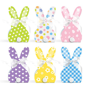 Caja de Papel con Orejas de Conejo, Estilo Moderno, para Dulces de Pascua, Caja de Regalo para Dulces, Caja de Regalo Portátil para Bodas - Product Image 1