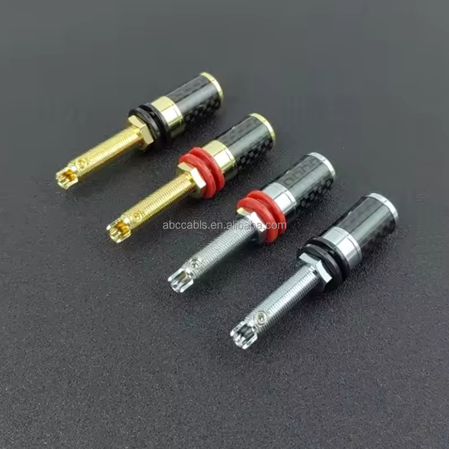 ABCCABLS Gold Plated Metal HiFi Audio Connector Spade Fork Banana Plug Terminal for Amplifier Speaker Cabinet