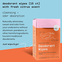 Lingettes déodorantes féminines OEM ODM de haute qualité, emballées individuellement, antibactériennes, format voyage, éliminent la transpiration et les odeurs, parfum agrumes
